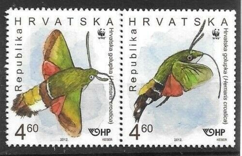 2012    CROATIA  -  SG.  1122 / 1125  -  HAWK MOTH  - STRIP OF 4  -  MNH