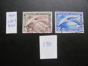 Germany 1930 USED SC C38-39 S.A. ZEPPELIN SET VF/XF  800 EUROS (170)