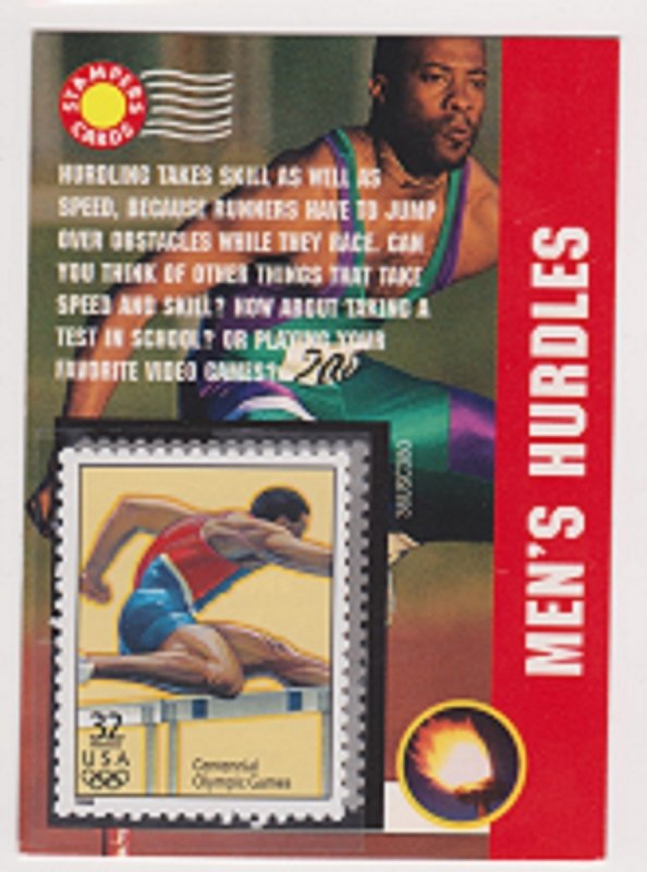 3068p Olympic Men's Hurdles MNH Single in mount on Stampers Card