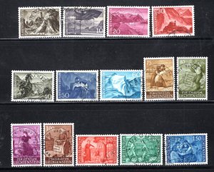 Liechtenstein #336-349  Used    VF   CV $9.55   ....   3510136