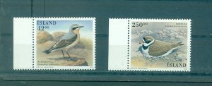 Iceland - Sc# 952-3. 2001 Birds. MNH $10.00.