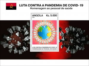 ANGOLA 2021 - SOUVENIR SHEET - ISSUE JOINT - PANDEMIC CORONAVRUS - RARE MNH-