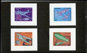 YEMEN ARAB REPUBLIC UEBERREUTE PROOF  FOLDER OF 8 AVIATION PLANES STAMPS CPL