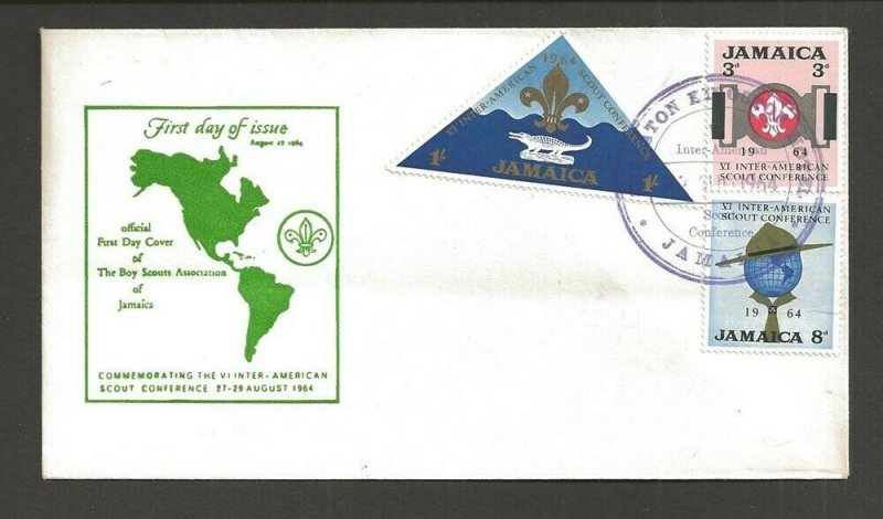 1964 Jamaica Boy Scouts FDC VI Inter-American Conf Sheraton