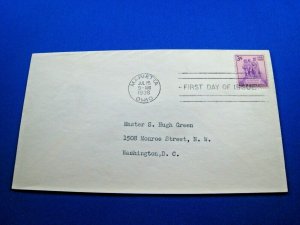 UNITED STATES  -  SCOTT #837 -  1938 Northwest Territory Sesquicentennial  FDC