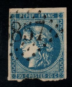 FRANCE Scott 45 Used Ceres Bordeaux issue 1871 Faulty at bottom, presentable