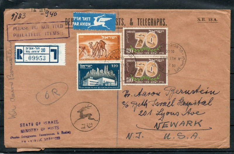 Israel Scott #25 Negev Camel, #65 and #72 Pair on Reg Cover to the USA!!