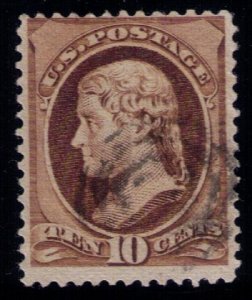US 187 USED 10c Brown Soft Paper F-VF