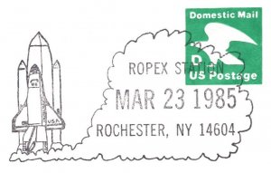 US SPECIAL POSTMARK EVENT COVER ROPEX SHOW AT ROCHESTER NY 1985 SPACE SHUTTLE D