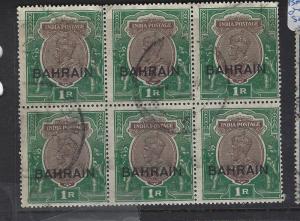 BAHRAIN (PP2102B)  ON INDIA KGV 1R  SG 12 BL OF 6  VFU