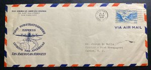 1940 Cristobal Canal Zone Panama First Substratosphere Flight Cover To Usa