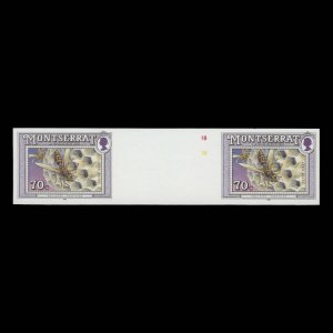 Montserrat 1992 (Variety) 70c Paper Wasp imperf proof gutter pair ✔️