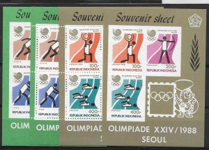 INDONESIA 1988 Olympic Games set of 2 miniature - 10476