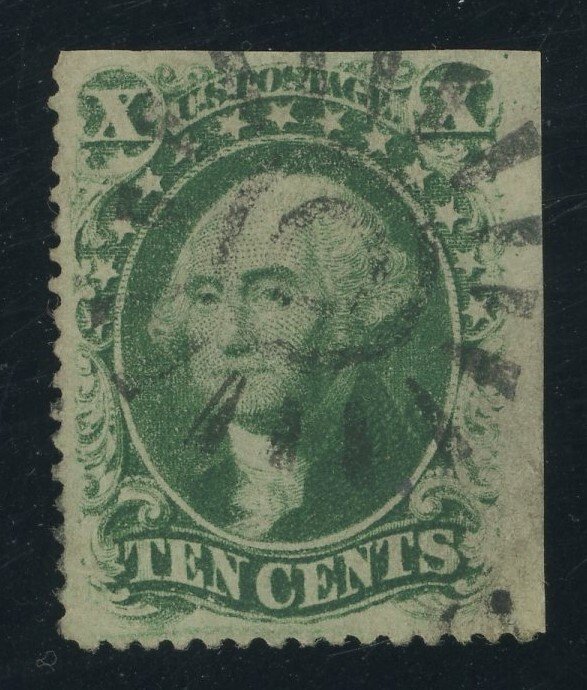 USA 35 - 10 cent Type V - VF Used Margin single - NYFM cancel