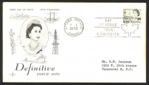 Canada Sc# 460 Ottawa CXL (Rose Craft) FDC single (b) 1970 1.7 QEII Definitive