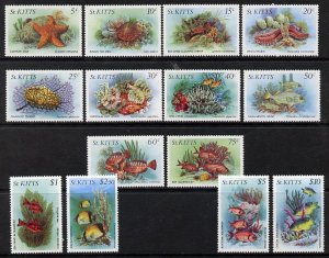 ST. KITTS - 1984 - Marine Life  - Perf 14v Set - Mint Never Hinged