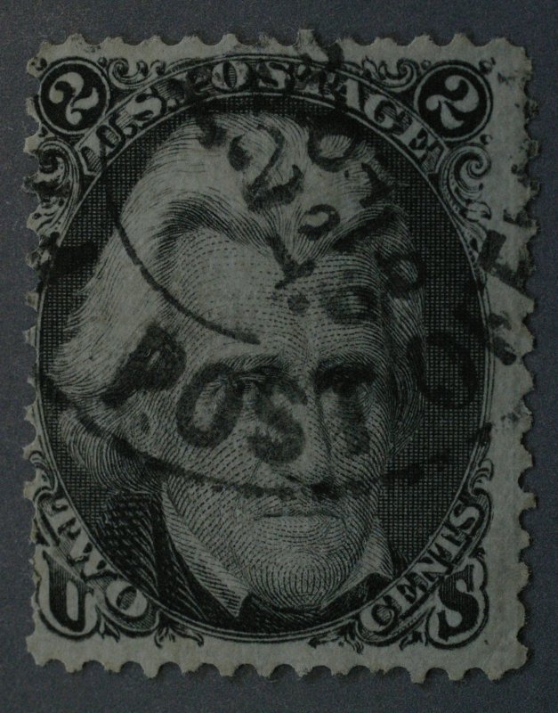 United States #73 2 Cents Jackson 1866 Dated Cancel Used