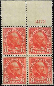 558 Mint,OG,HR... Block of 4... SCV $125.00... with Plate#