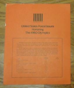 Olympics Set Stamp Envelope Page Qty 7 Mint 1st Day of Issue