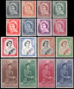 New Zealand Scott 288-301 Mint never hinged.