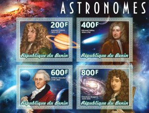 Stamps. Space. Famous people. Astronomes 2019 year 1+1 sheets perforated