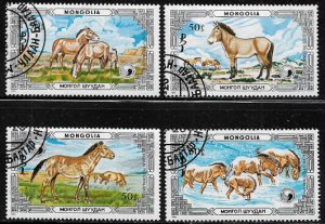 Mongolia #1535-8 Canceled Set - Przewalski's Horses