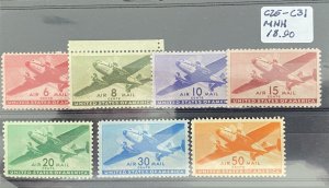 US Stamps-SC# C25 - C31 - MNH -SCV = $18.90