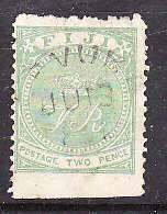 Fiji-Sc#43d- id9-used 6p Crown & VR-dated Mr 27 1889-