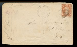 ? 1869 BAIE VERTE N.B. CIRCULAR rate 1c Large Queen LQ to Port Elgin Canada