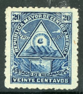 Nicaragua 1898 Coat of Arms 20¢ Original Seebeck Watermarked Scott 105 Mint Z741