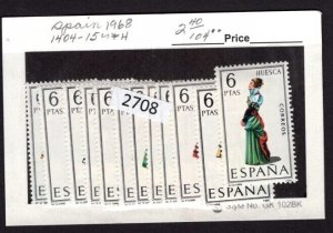 $1 World MNH Stamps (2708) Spain Scott 1404-1415 Costumes, set of 12