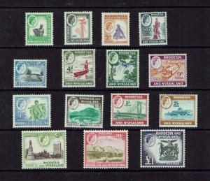 Rhodesia & Nyasaland, 1959,  Definitive set, Mint Lightly Hinged