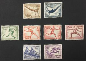 (BJ Stamps) GERMANY, B82-B89, 1936, set of 8, FVF, OG, MNH. CV $110.00