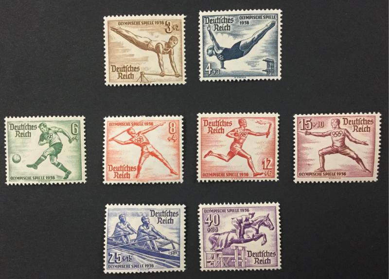 (BJ Stamps) GERMANY, B82-B89, 1936, set of 8, FVF, OG, MNH. CV $110.00