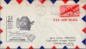 FFC 1949 Airmail RT CAM #97 Seg #3 - Johnstown, PA To Phila, PA - J3411