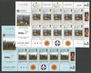 2007 Isle of Man Scouts Centenary Europa only sheets