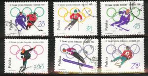 Poland Scott 1198-1203 used 1964 winter olympic short set