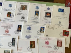 Liechtenstein postal stamps souvenir cards  23 items Ref A1424