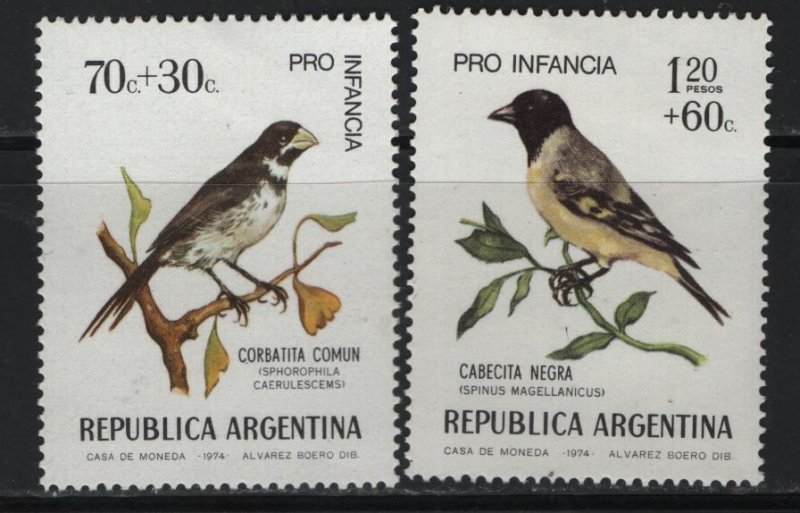 ARGENTINA , B62-B63,  HINGED REMNANT, 1974 Bird type