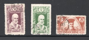 Indo-China #235-6, 239  VF, Used, Dr. A. Yersin, Alexandre de Rhodes ... 2840178