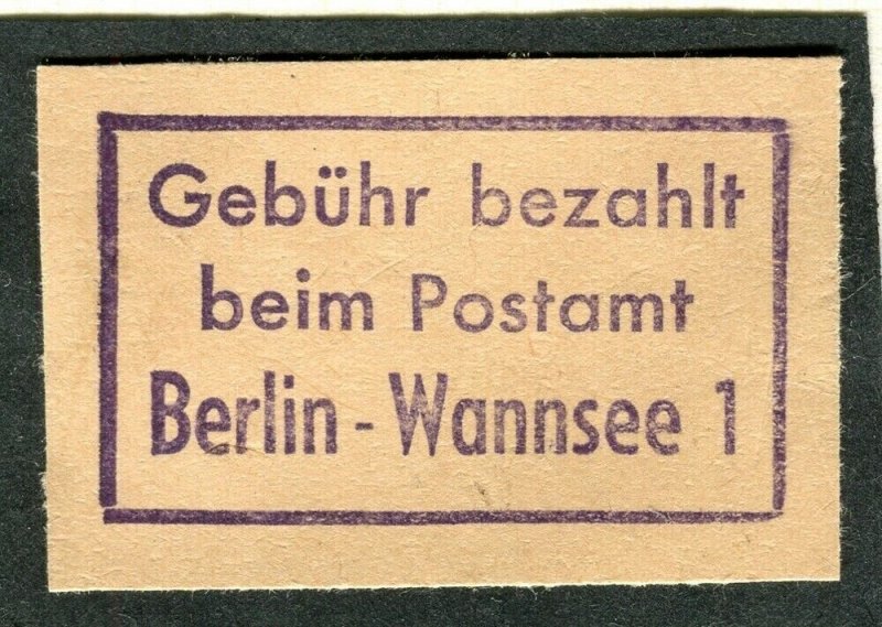 GERMANY; 1950s early GEBUHR BEZAHLT Postal Stationary Piece