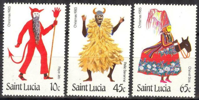 St. Lucia 1985 Christmas Masquerades set of 3 MNH**