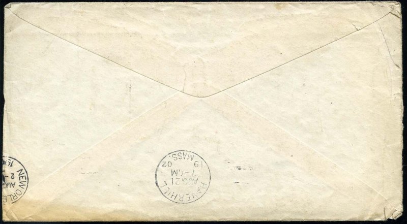 Honduras #105,107, 1902 cover from San Pedro Sula to the United States, frank...