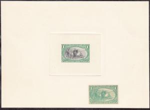 #258-E8 DIE ESSAY WITH BLACK VIGNETTE ON INDIA; SUNK ON CARD BI-COLOR HV6546