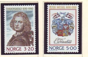 Norway Sc 978-979 1990 Peter Wessel stamp set mint NH