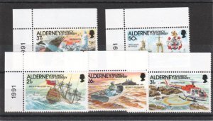 Alderney 1991 - Automation Of Casquets Lighthouse - SG47-51 MNH 