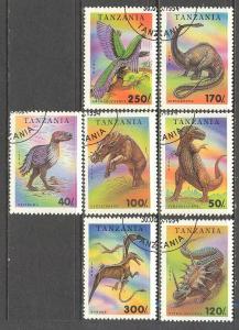 TANZANIA Sc# 1217 - 1223 USED FVF Set7 Prehistoric Animals