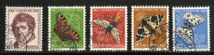 SWITZERLAND B247-51 USED SCV $9.45 BIN $3.75 INSECTS