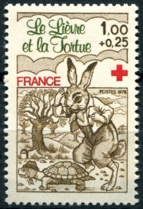 France Sc#B512 MNH, 1f+25c brn, red & grn, Red Cross (1978)