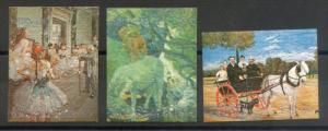 Bhutan 1972 Art  Paintings by Gaugin Monet Redon Van Gogh Reoir Sc 144c,e,f MNH